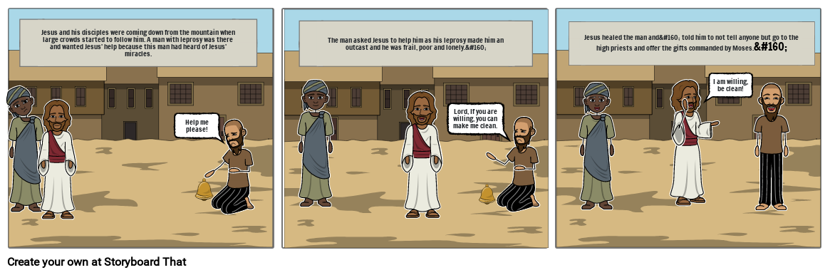 jesus heals the leper Storyboard by 21580207