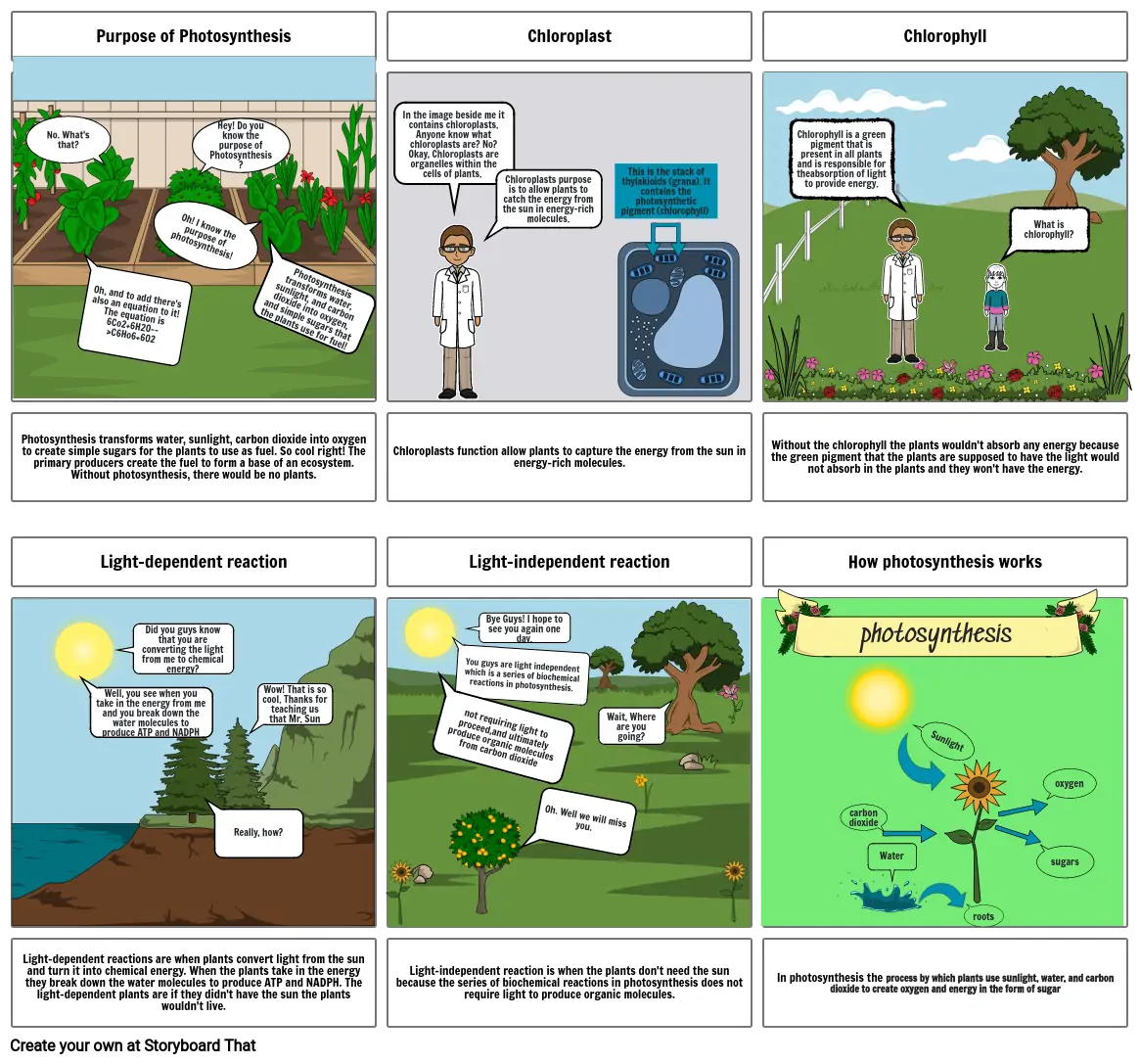 Photosynthesis comic strip