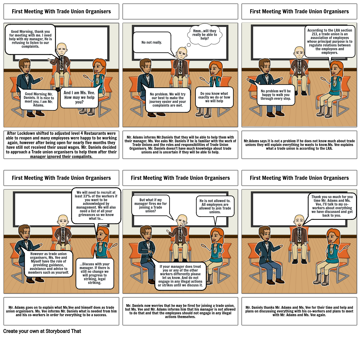 Storyboard 1: Trade unions and organisers