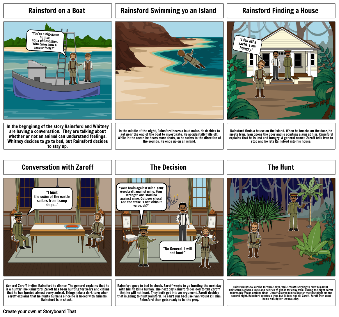 The Most Dangerous Game Storyboard by 22042a38