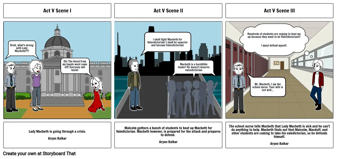 Macbeth Act V storyboard