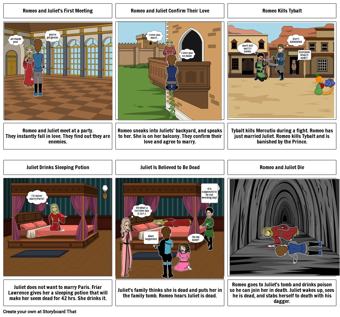 Romeo And Juliet Storyboard Storyboard By 22e9ea03 0459