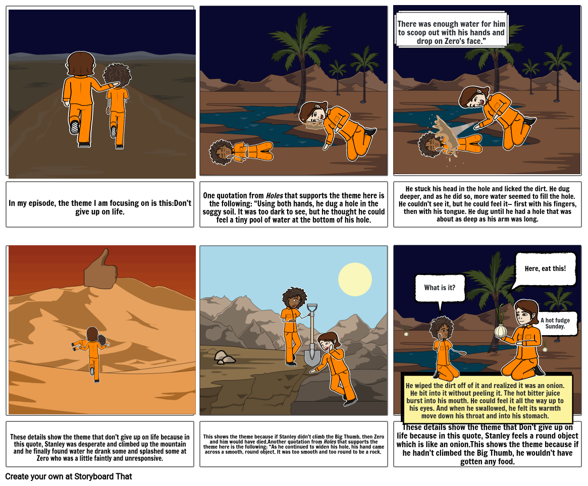 Holes Story Board Storyboard by 23262353