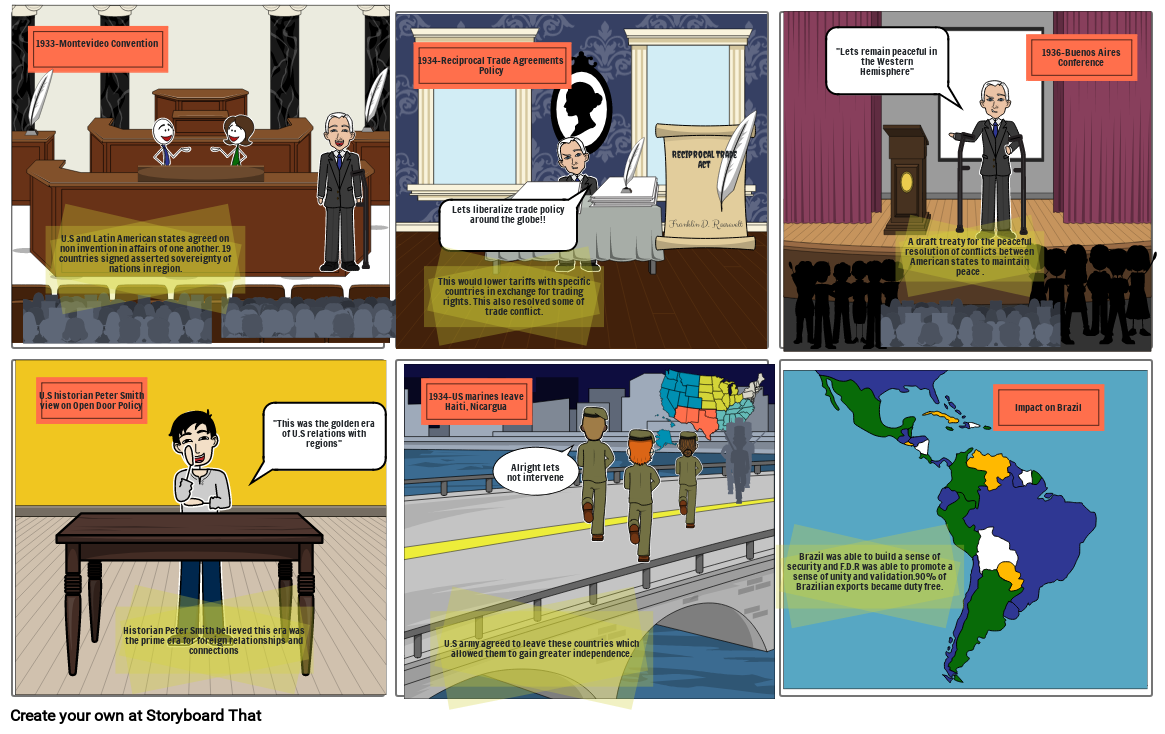 Good Neighbor Policy Notes Comic Strip Start Assignment