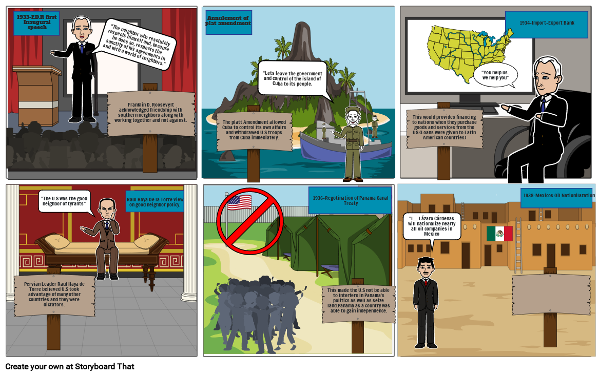 Good Neighbor Policy Notes Comic Strip Start Assignment