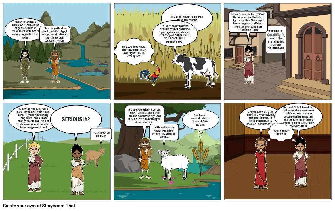 Neolithic Period Comic Strip. Storyboard by 234a3073