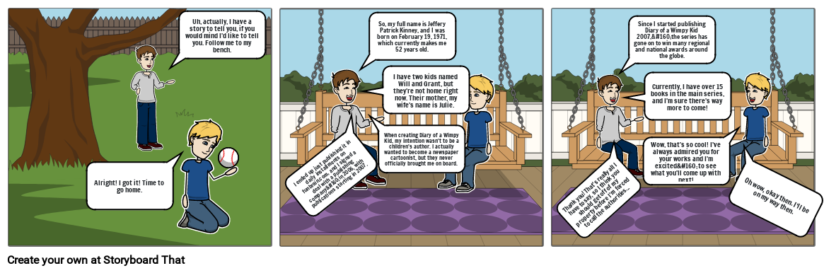 jeff kinney part 2 Storyboard by 2400c90f