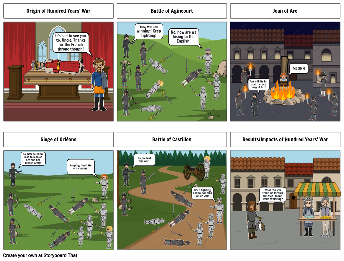 Hundred Years' War Comic Project Storyboard by 24cjohnson