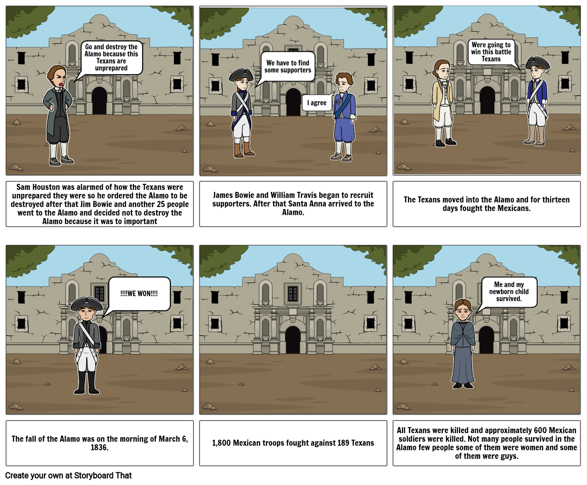 The battle of the Alamo Storyboard by 259bace9