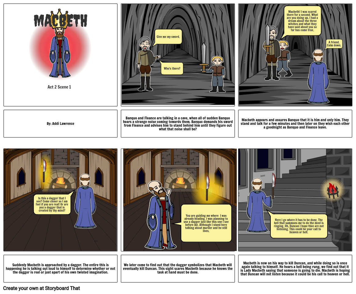 Macbeth Act Scene Storyboard By A E F