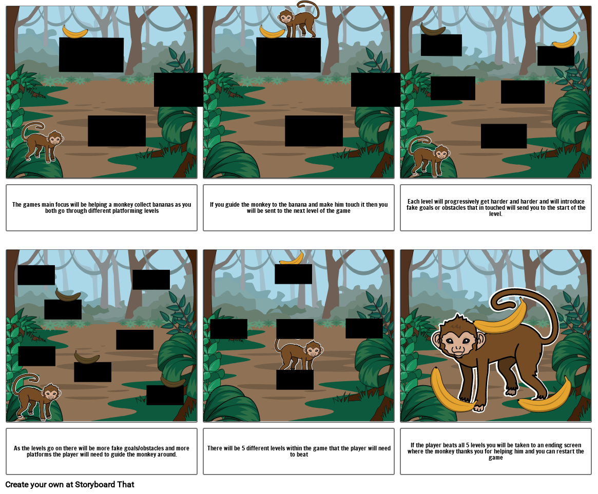 Monkey rush Storyboard by 26b46e81