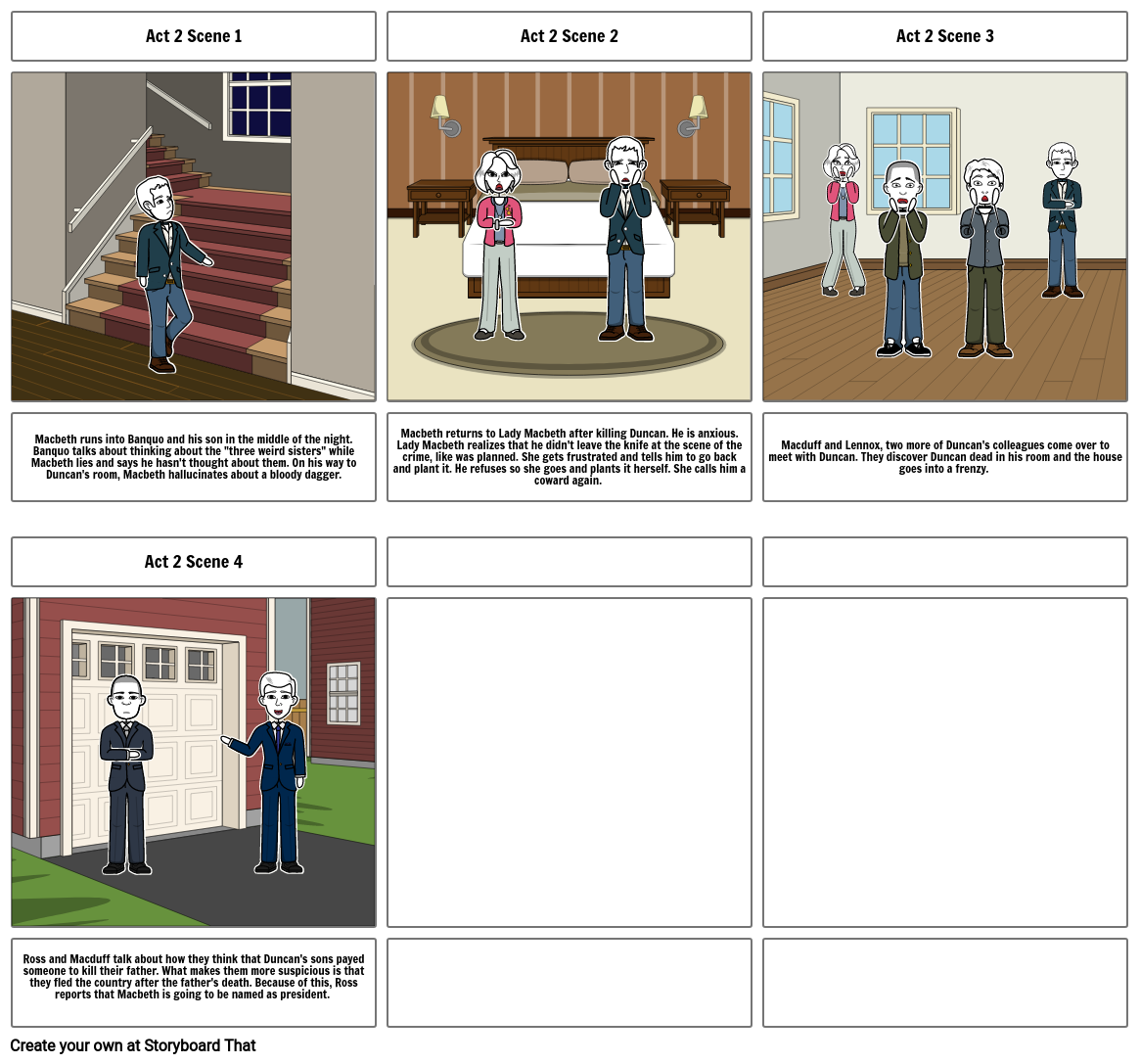 Macbeth Act 2 Storyboard by 2716cdb0