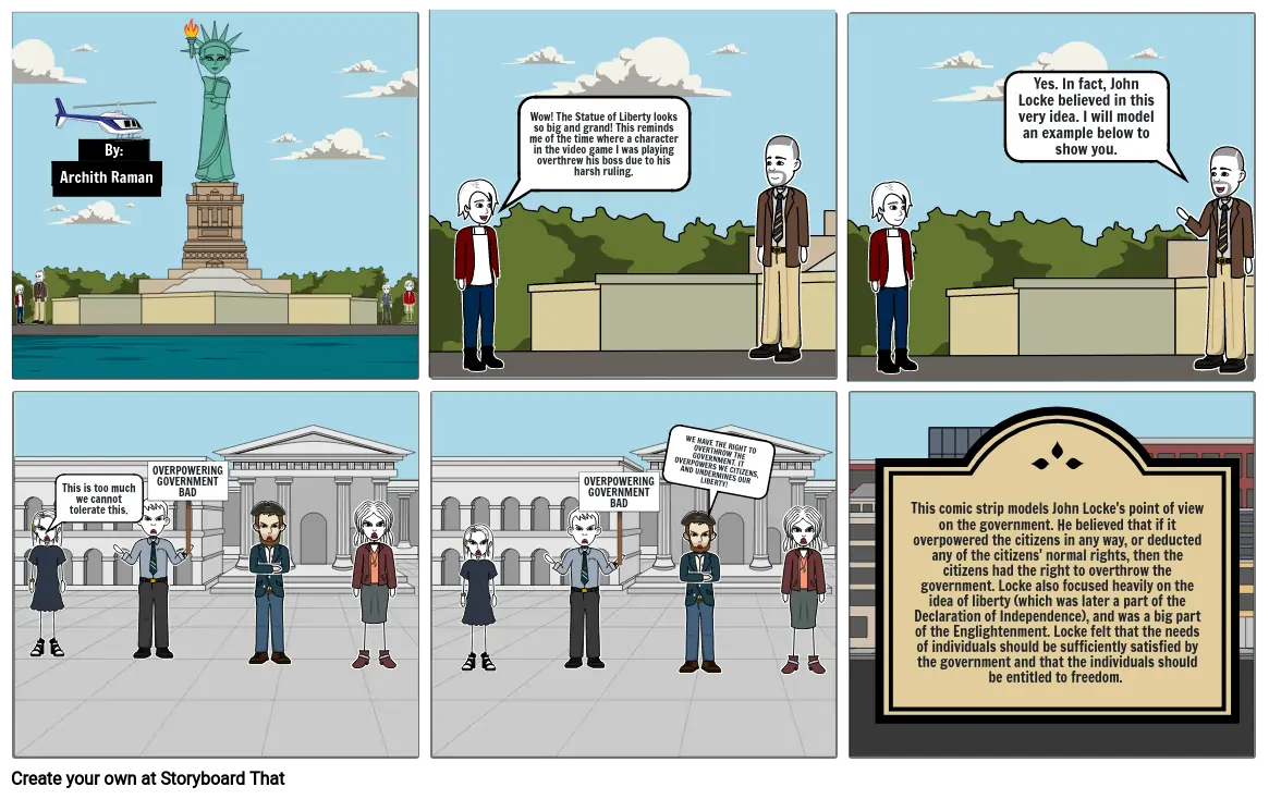 Archith Raman - John Locke - US History Enrichment Cartoon