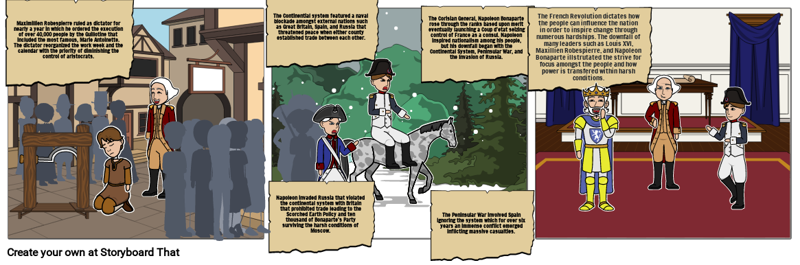 Evan&#39;s French Revolution StoryBoard That Strip P.2