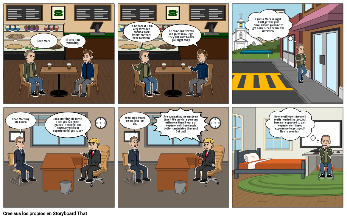 Unemployment in a competitive job market. Storyboard