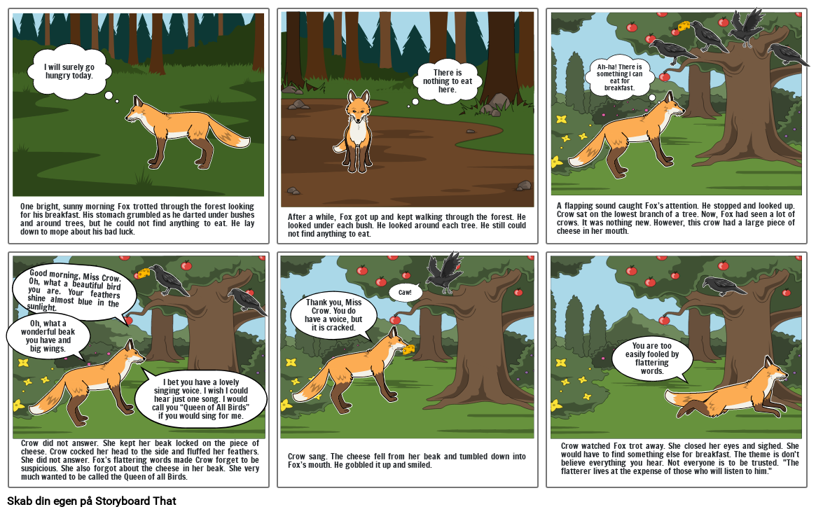 the fox and crow Storyboard por 29036fe5