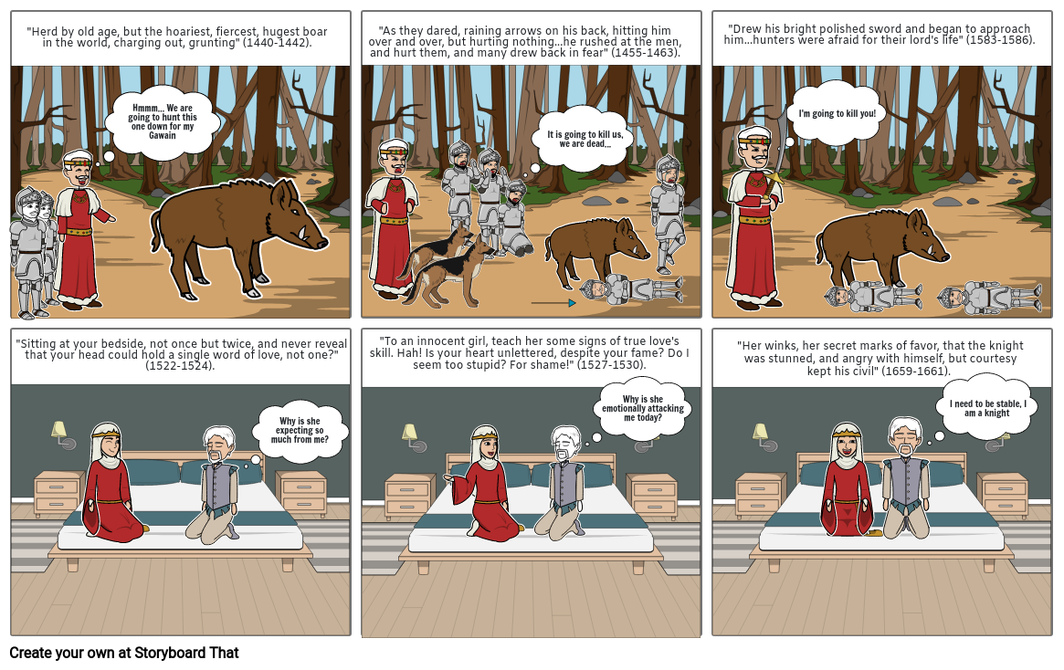 The Green Knight (Day 2) Comic Strip Storyboard