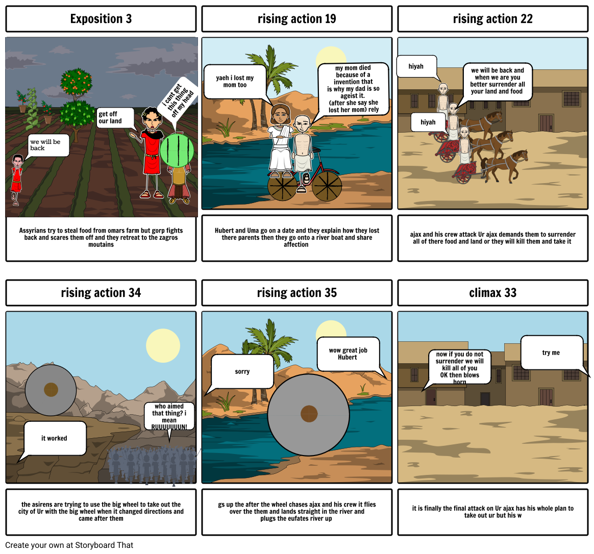 Hubert invents the wheel Storyboard by 292e493d