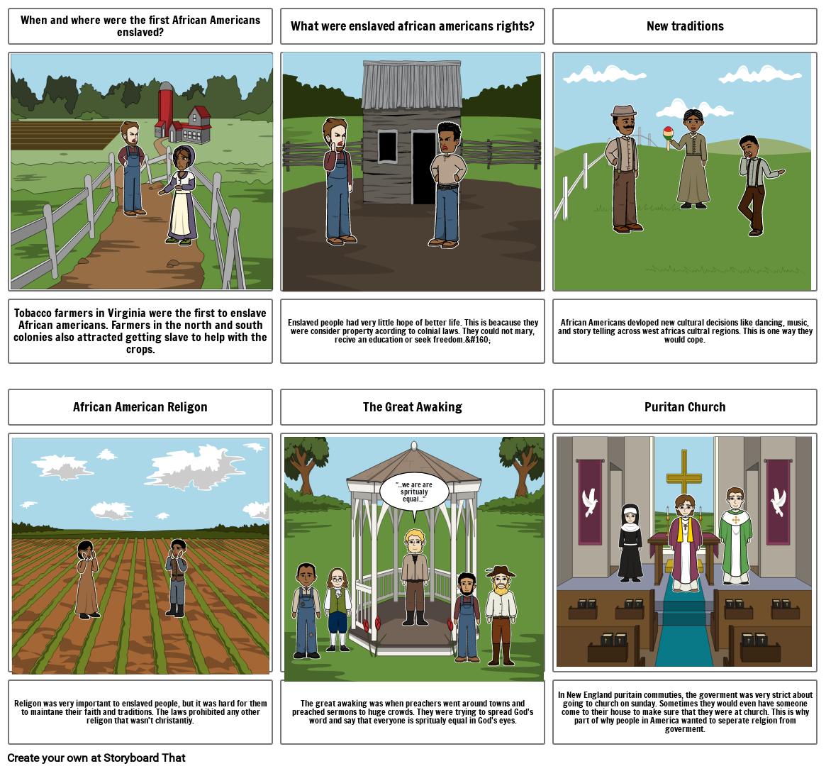 Life of African Americans and Religion in the Colonies