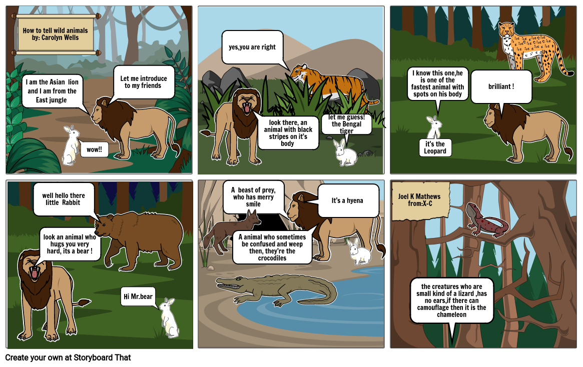 How to tell wild animals Storyboard by 29a268e5