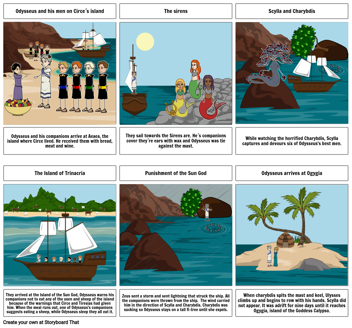 The Six-Headed Monster (The Odyssey) Storyboard