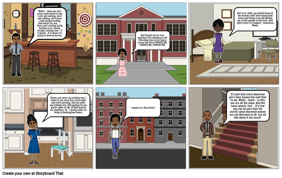 A Raisin in the Sun Storyboard by 2a1e63d5