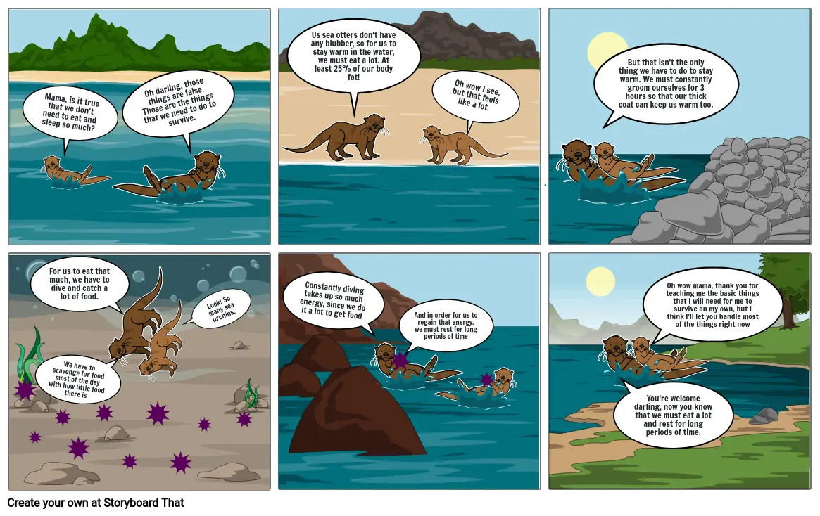 Sea Otter Comic Strip