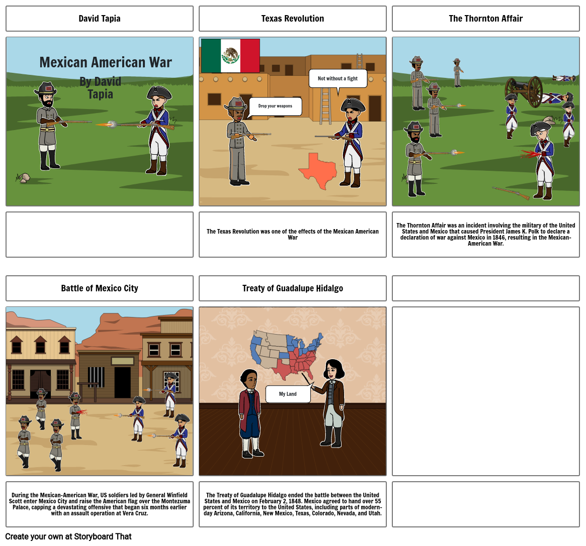 Mexican American war Storyboard by 2b28cd2b