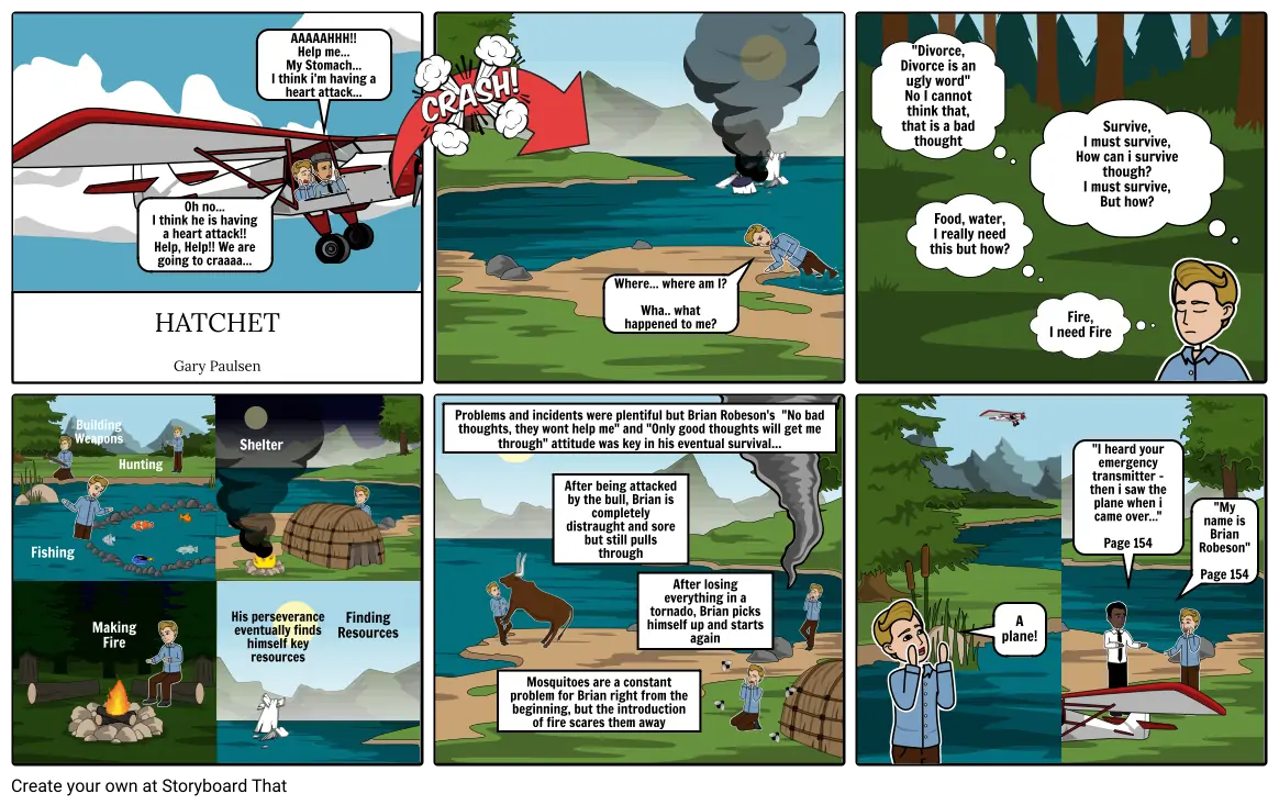 Hatchet Summary Storyboard Por 2b8a0357