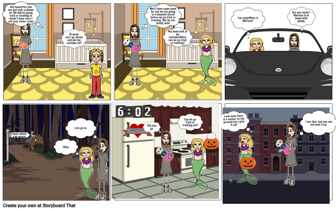 Halloween comic strip Storyboard by 2c8c5f6c