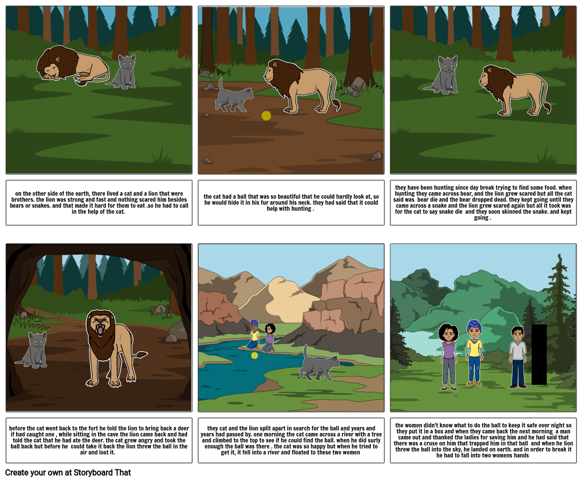 the lion and the cat Storyboard por 2c8cf809