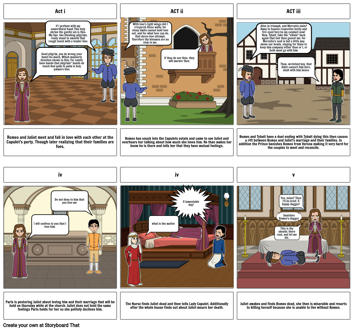 Romeo and Juliet Storyboard by 2cb6c83c