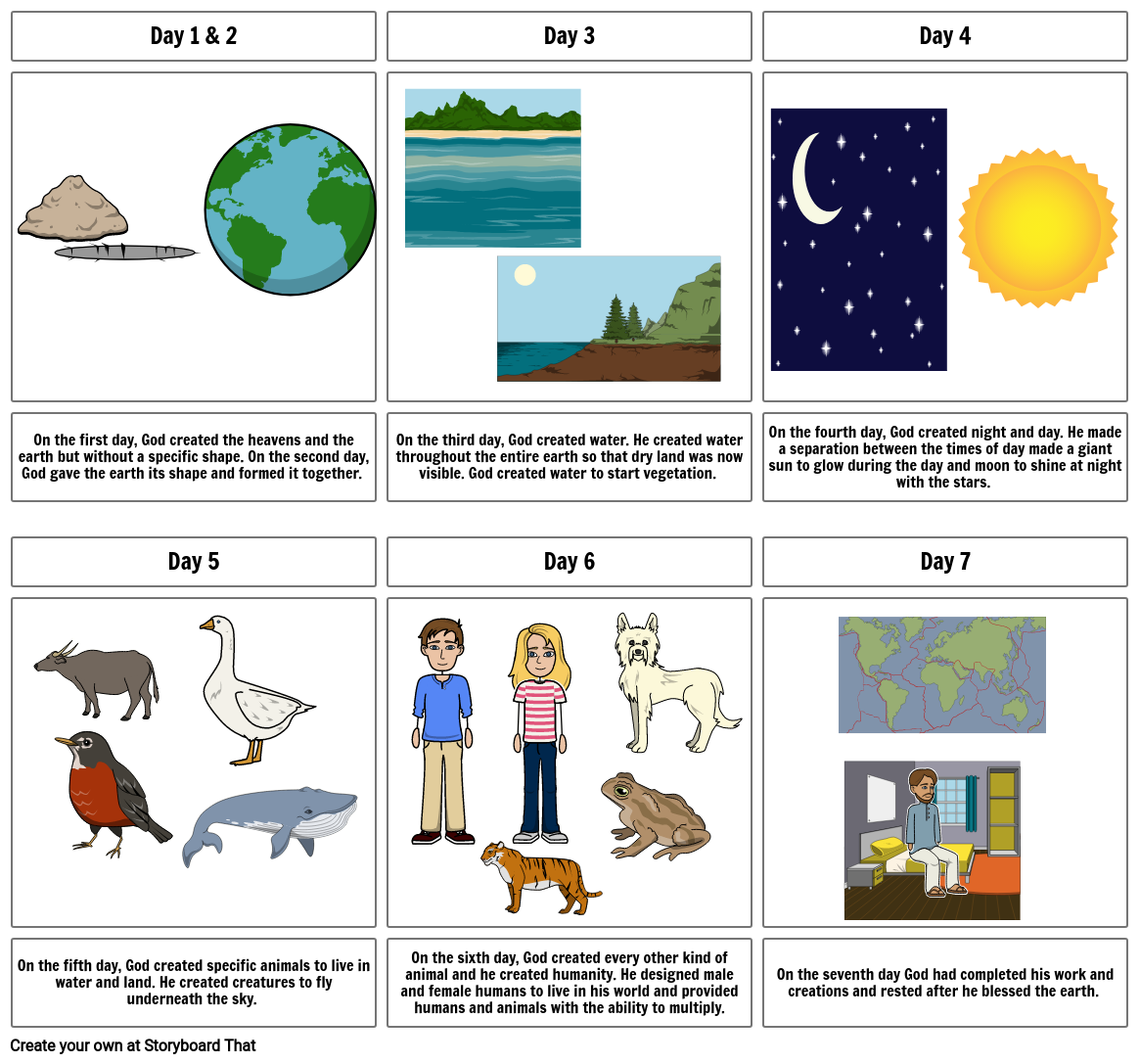 7 day creation Storyboard by 2d6b63d1