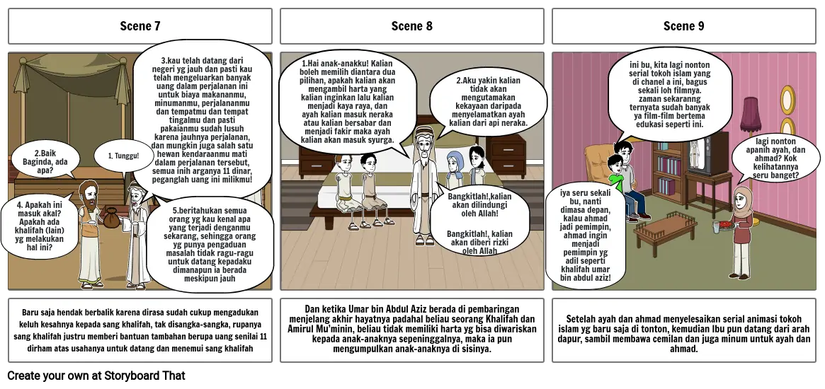 lanjutan storyboard Umar bin Abdul Aziz, khalifah Dinasti Umayyah yg Paling