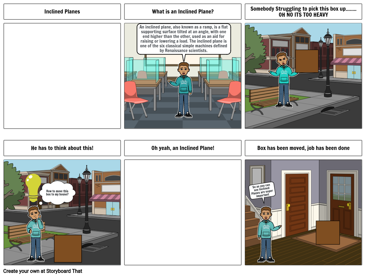 Inclined Planes Storyboard by 2e3e6ee5