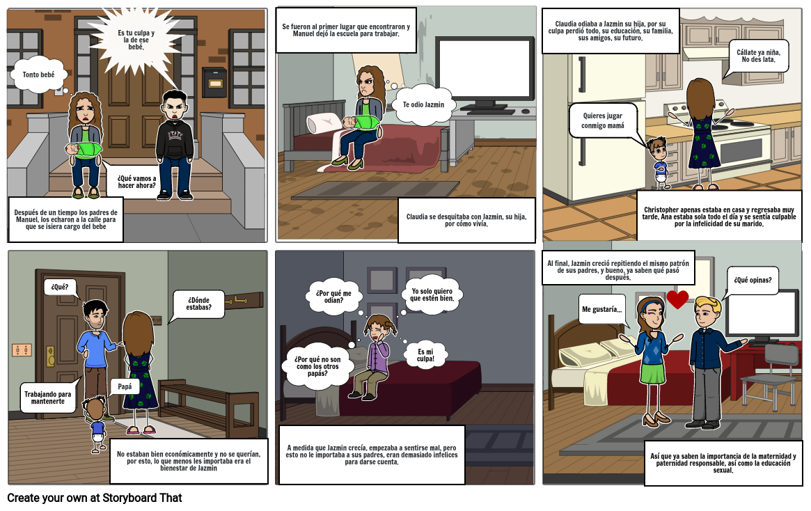 Historieta De Maternidad Y Paternidad Responsable www.storyboardthat.com