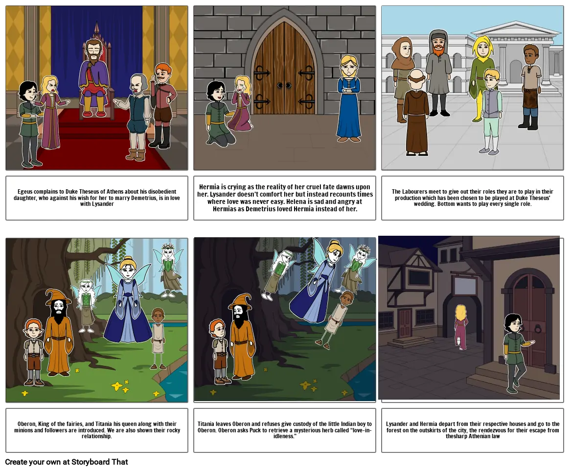 Comic Strip example- Midsummer Storyboard by 2f13d21d