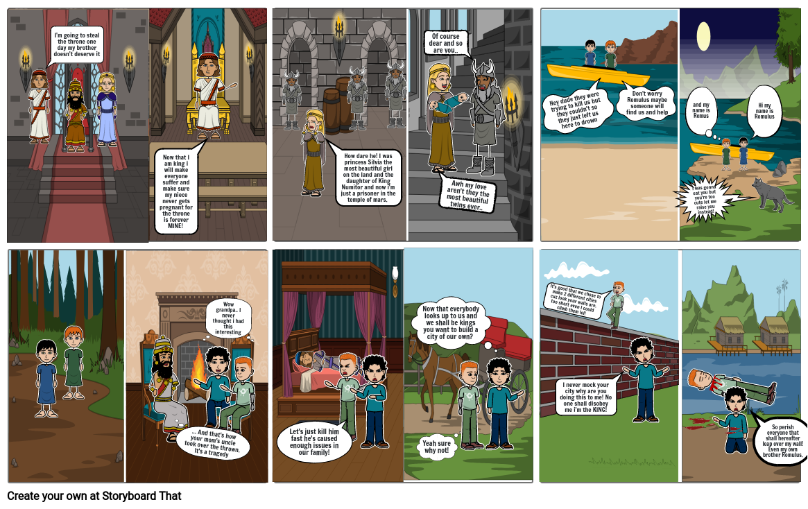 Remus and Remus story Ancient Rome (WH) Storyboard