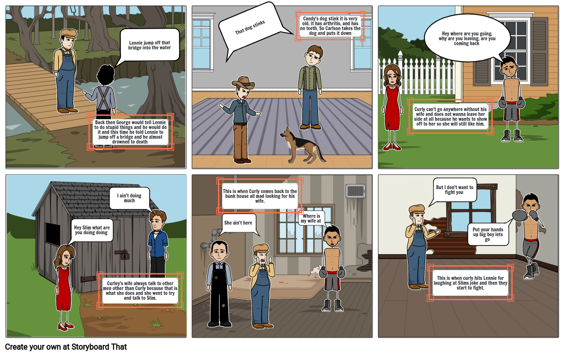 Of Mice and Men, Chapter 3 Storyboard by 2f686d9f