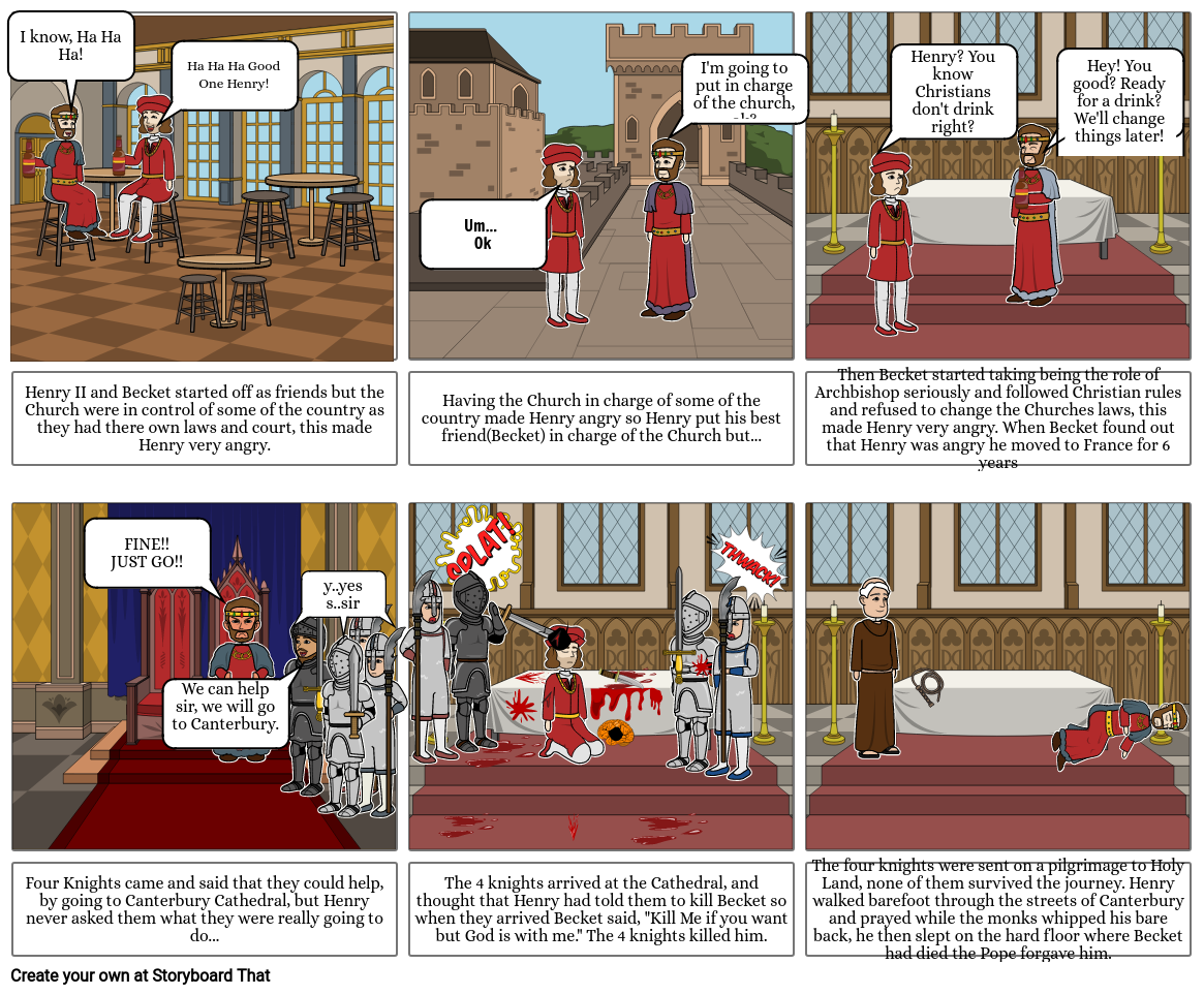Henry II and Becket, The Story Of Becket! Storyboard