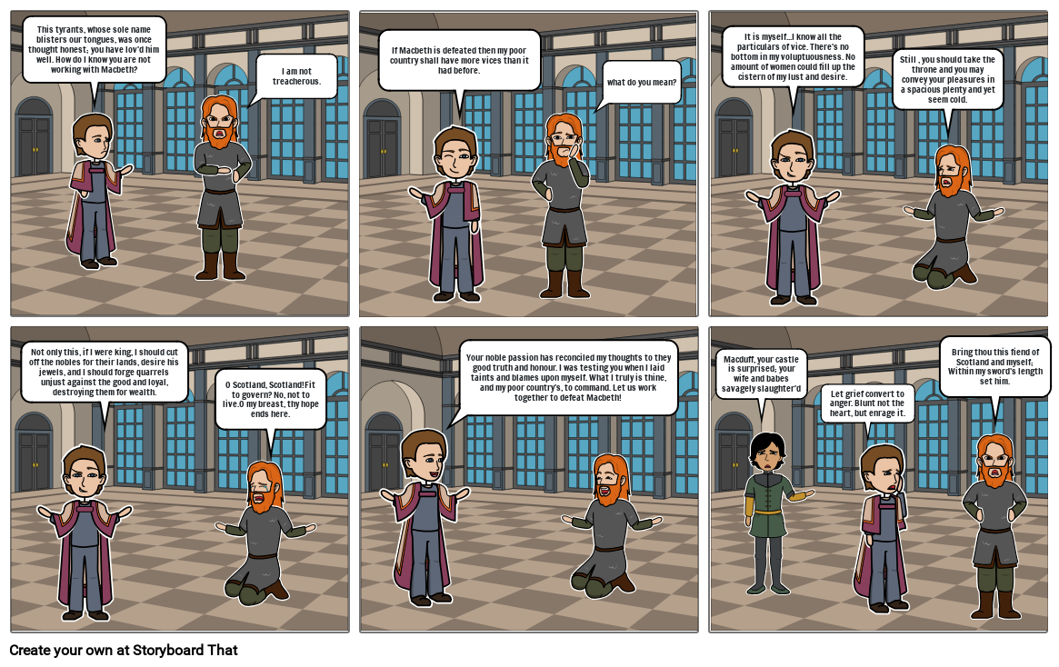 Macbeth Act 4 Scene 3 Storyboard by 30db2b19