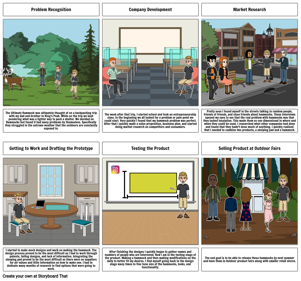 Storyboard for Ultimate Hammock