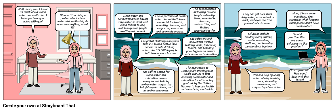 Design clean water and sanitation storyboard