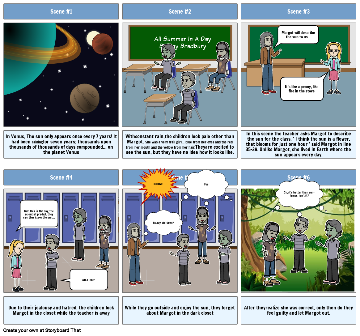 All Summer In A Day Storyboard By 31e96b52