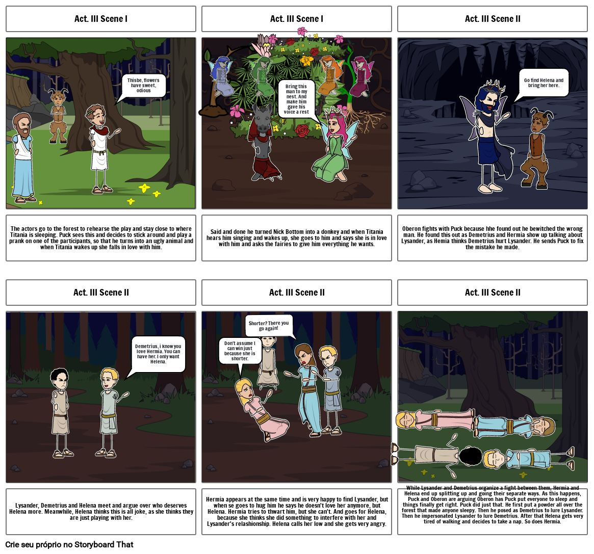 Midsummer Night s Dream Storyboard By 323cecaf