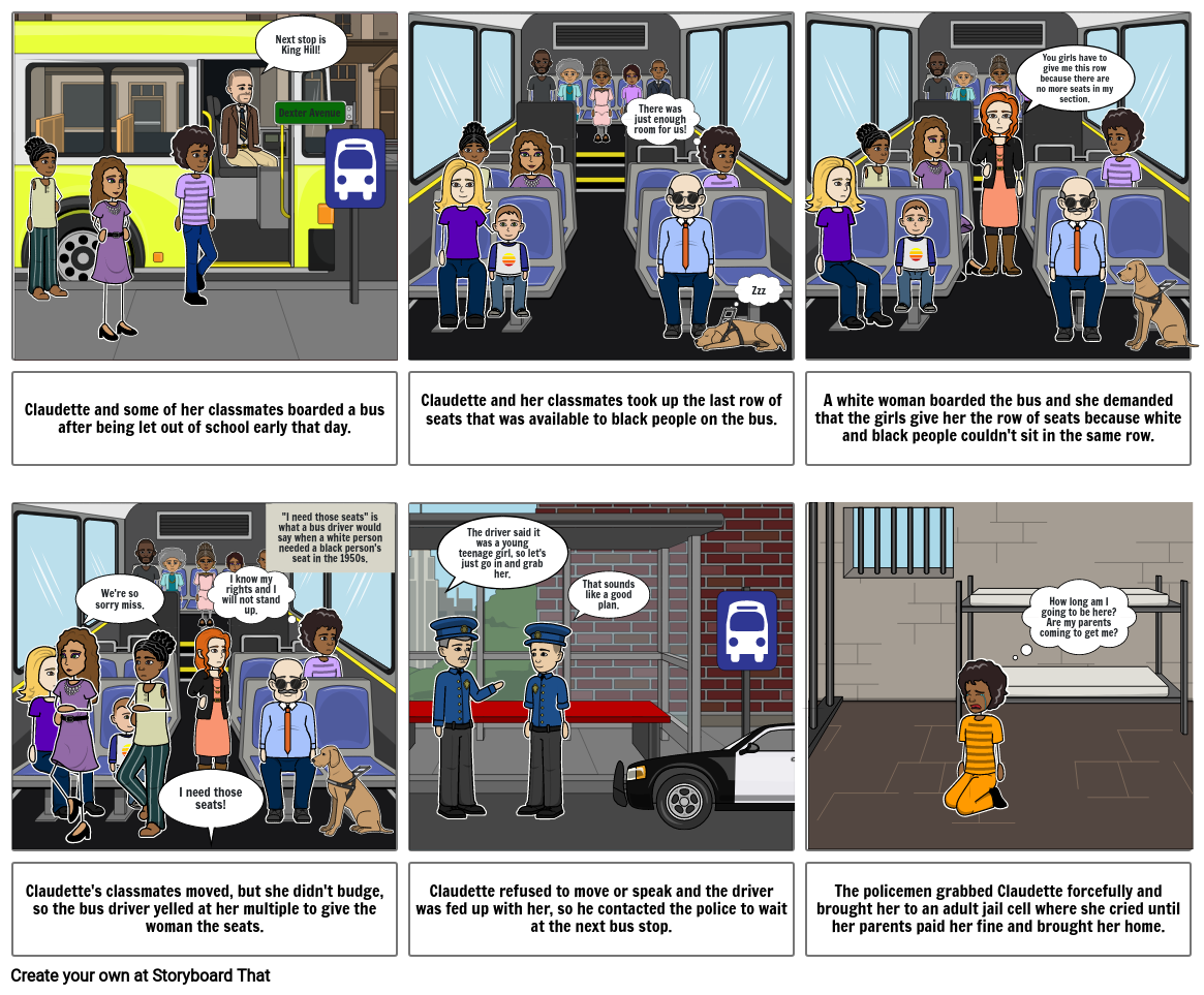 Claudette Colvin: twice toward justice comic strip