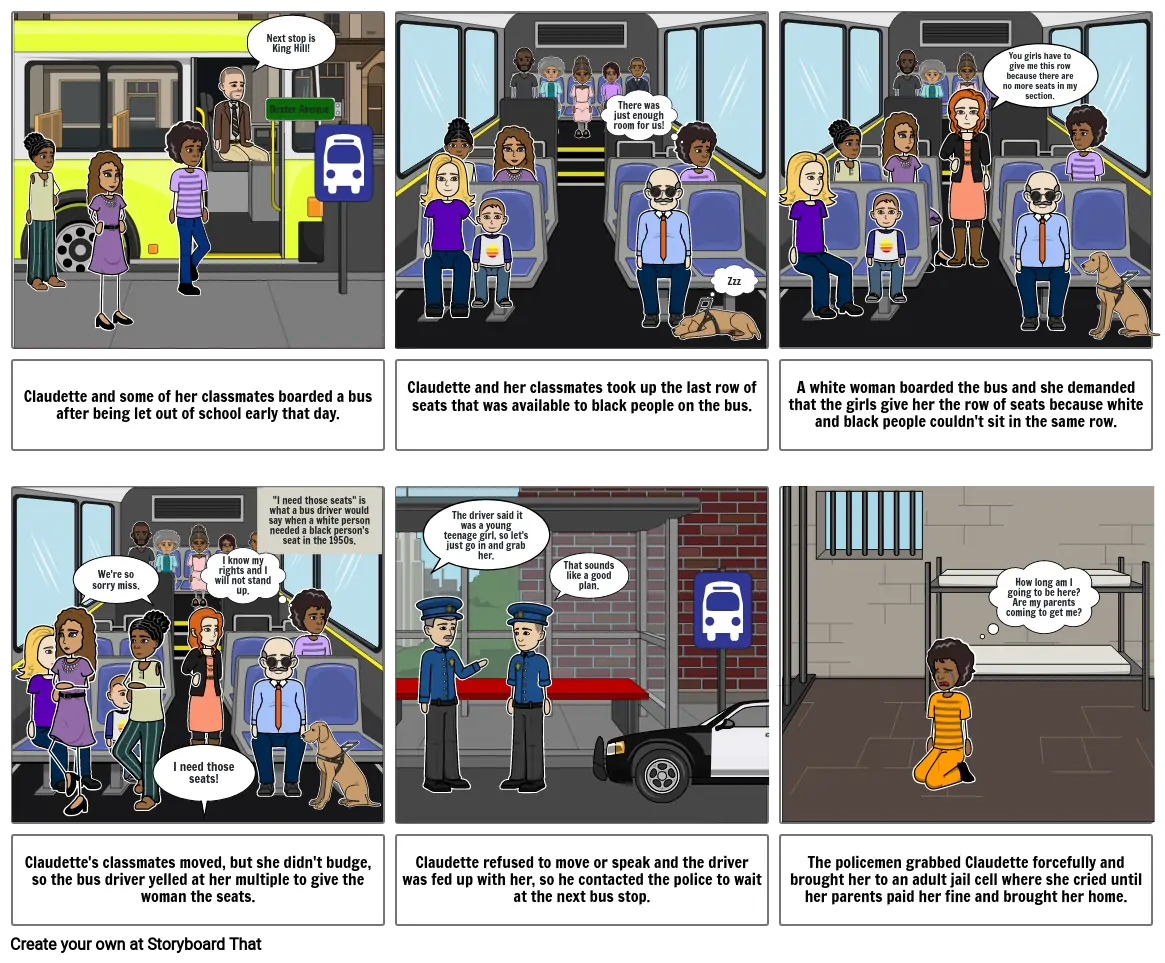 Claudette Colvin: twice toward justice comic strip