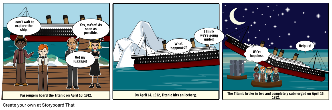 Titanic Comic Strip Storyboard By 32c77e9e52975 