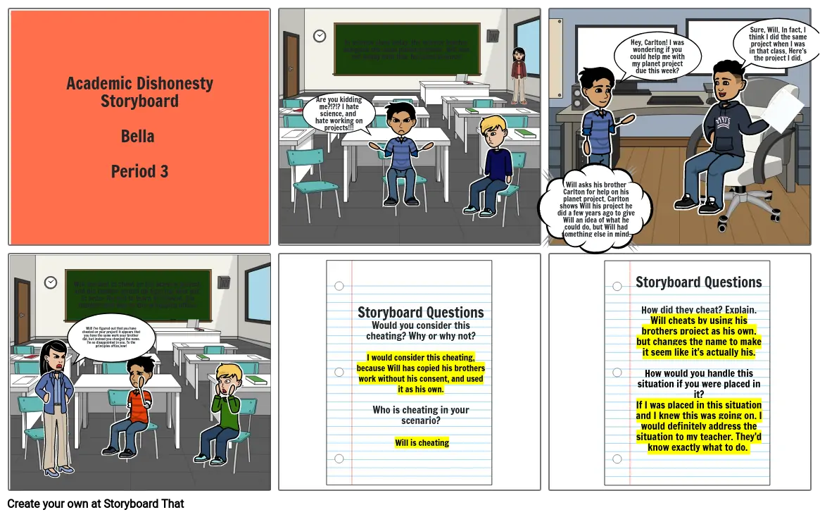 Academic Dishonesty Storyboard