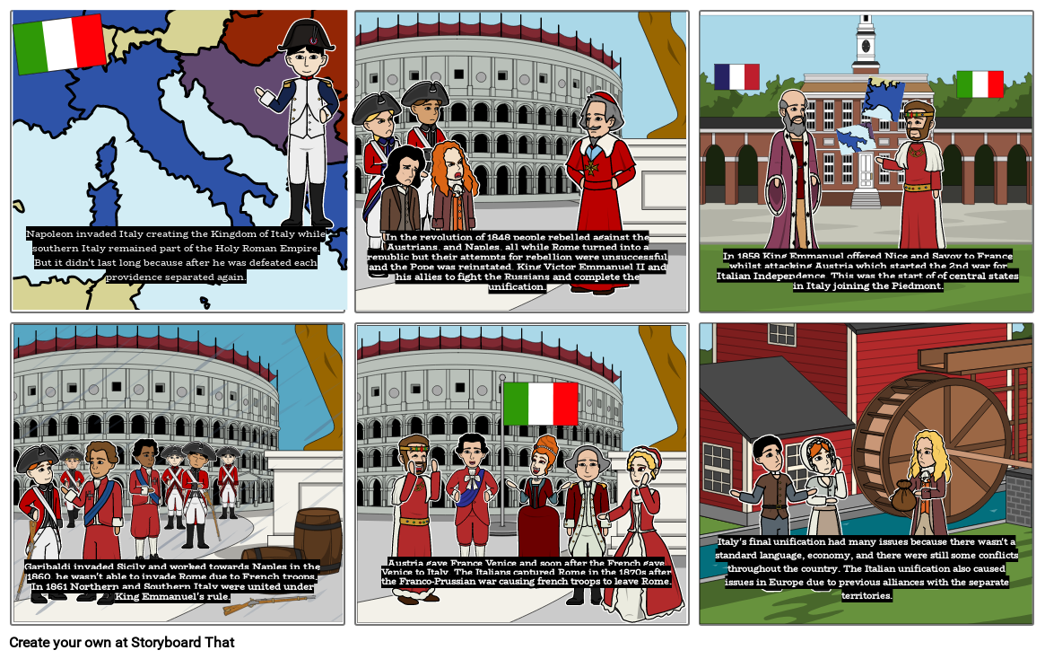 Untification of italy graphic novel
